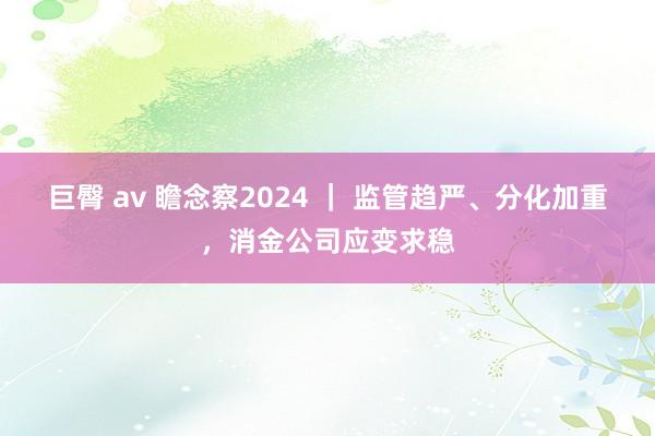 巨臀 av 瞻念察2024 ｜ 监管趋严、分化加重，消金公司应变求稳