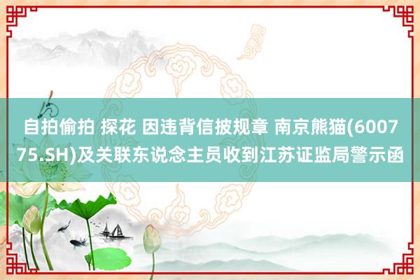 自拍偷拍 探花 因违背信披规章 南京熊猫(600775.SH)及关联东说念主员收到江苏证监局警示函