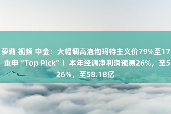萝莉 视频 中金：大幅调高泡泡玛特主义价79%至170港元，重申“Top Pick”！本年经调净利润预测26%，至58.18亿